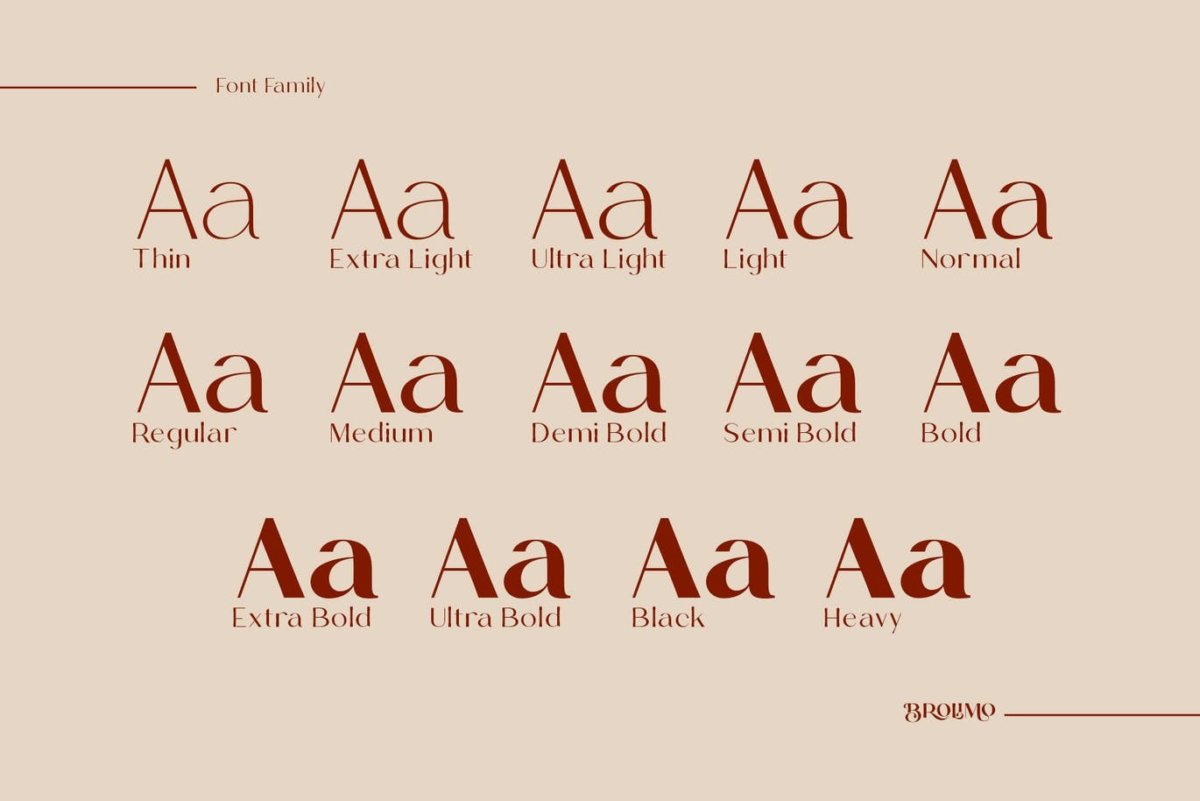 优雅奢华杂志海报徽标logo设计衬线英文字体 Bromilo Typeface插图15