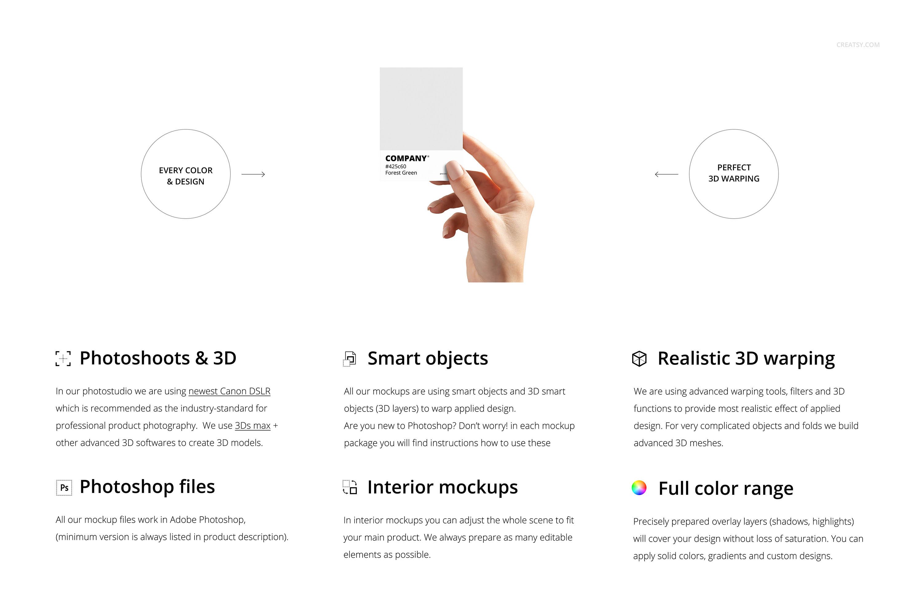 名片卡片色卡设计智能贴图样机合集 Color Match Mockup Set插图1 名片卡片色卡设计智能贴图样机合集 Color Match Mockup Set插图1
