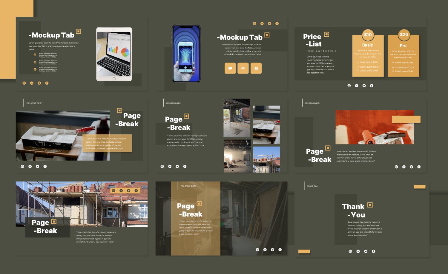 时尚家装宣传介绍演示文稿设计ppt模板 Home Improvement Powerpoint Templates插图1