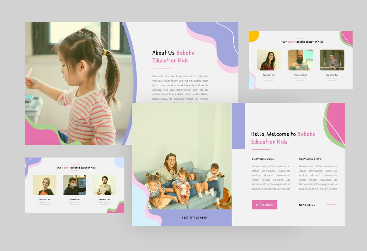 现代炫彩幼儿园作品集图文排版设计ppt模板 Kindergarten Powerpoint Presentation Template插图2 现代炫彩幼儿园作品集图文排版设计ppt模板 Kindergarten Powerpoint Presentation Template插图2