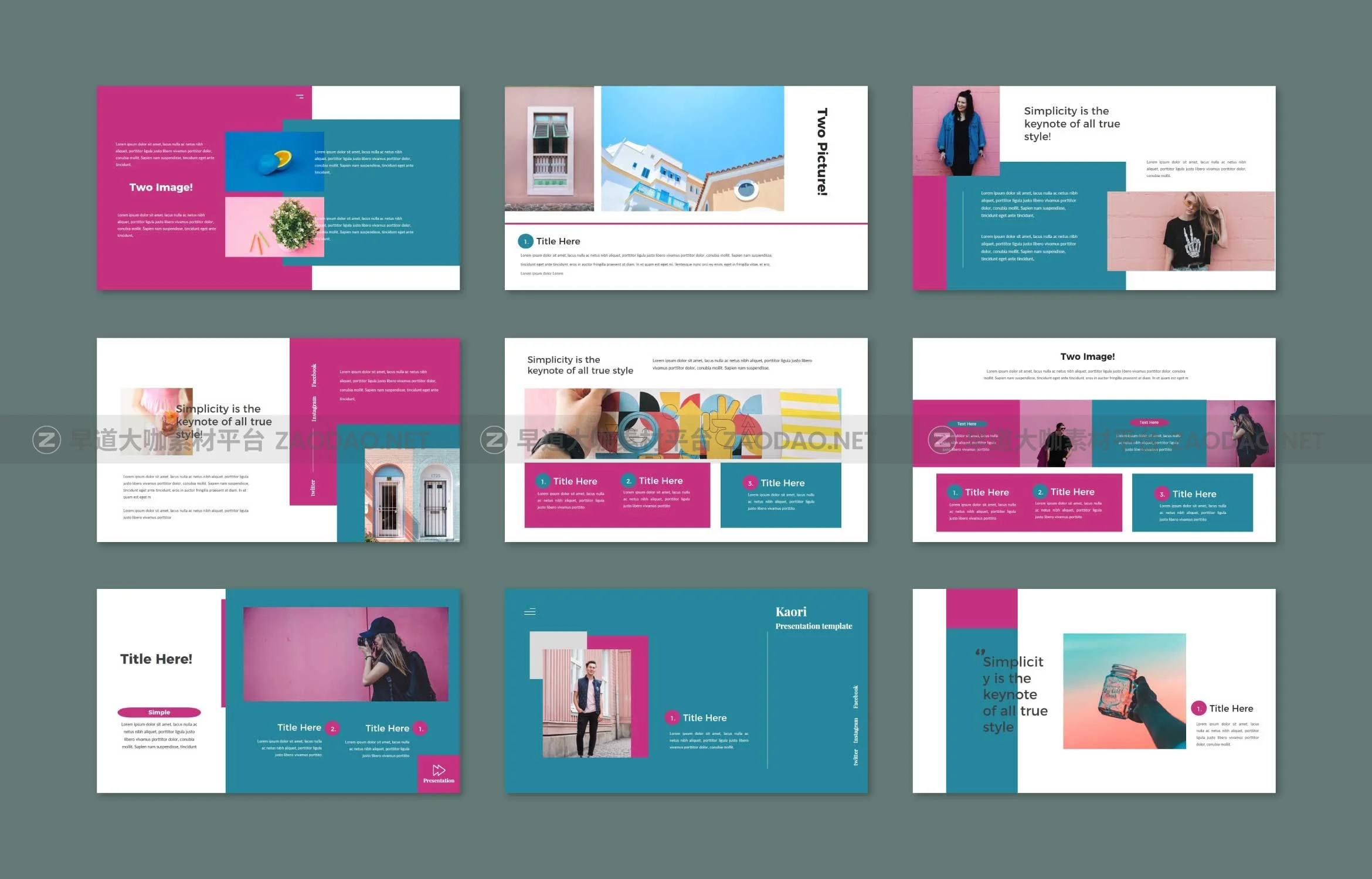 时尚优雅企业摄影作品集演示文稿设计Keynote+ppt模板 Kaori Keynote+ppt Presentation Template