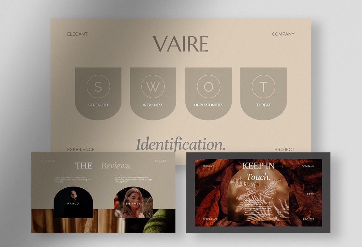 优雅企业营销策划提案简报设计ppt模板 Vaire – Elegant Company Profile Presentation插图4 优雅企业营销策划提案简报设计ppt模板 Vaire – Elegant Company Profile Presentation插图4