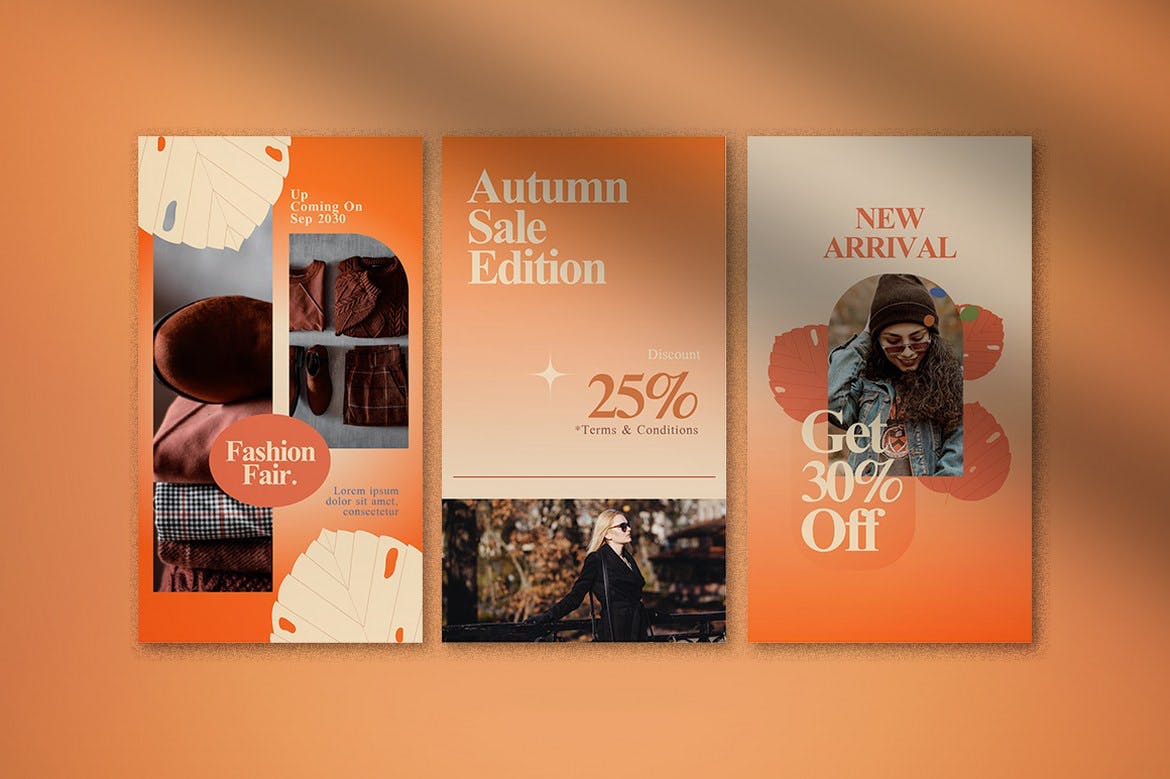 现代优雅秋季服装品牌营销Ins风电商海报模板素材 Fashion Autumn Instagram Pack插图3 现代优雅秋季服装品牌营销Ins风电商海报模板素材 Fashion Autumn Instagram Pack插图3