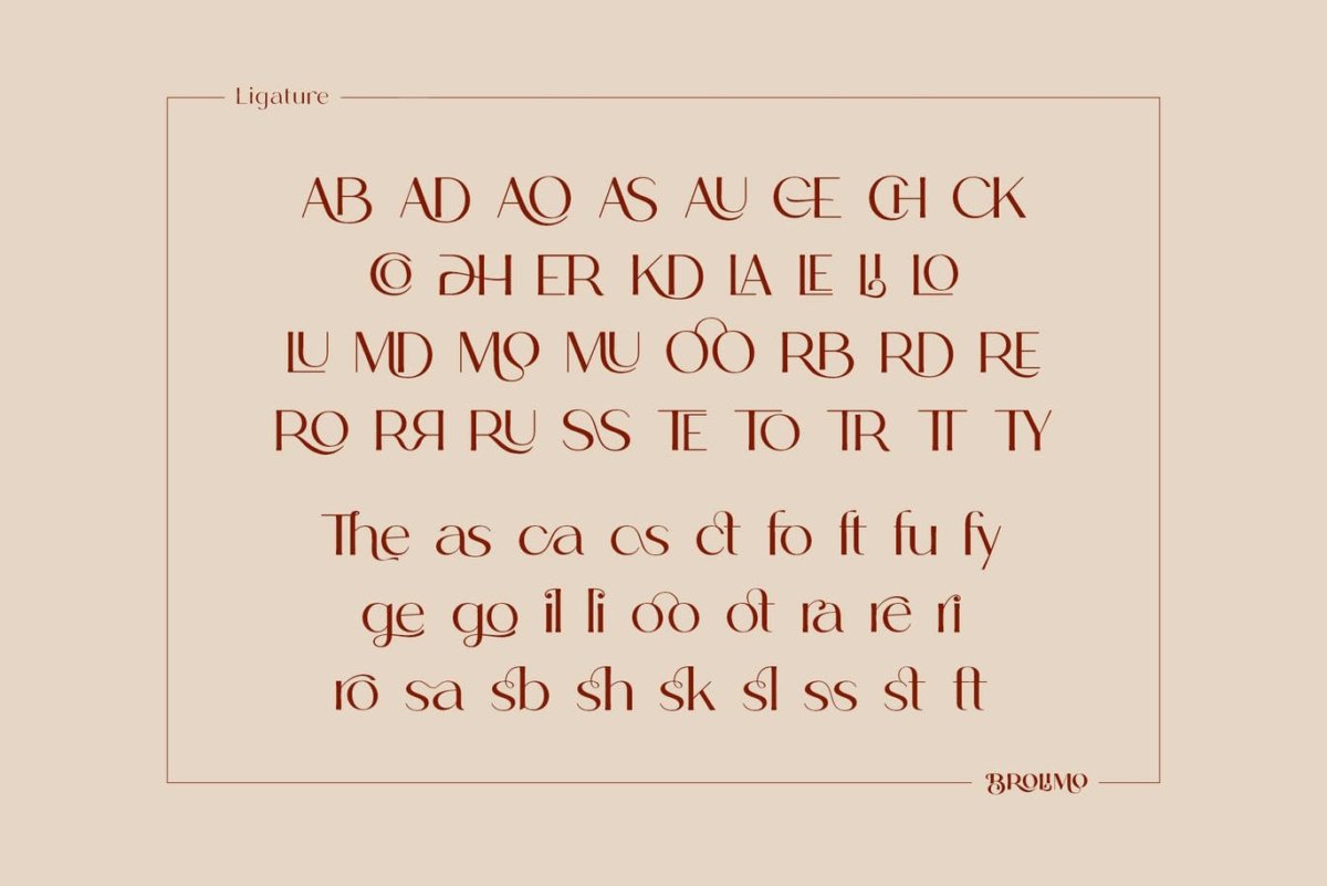 优雅奢华杂志海报徽标logo设计衬线英文字体 Bromilo Typeface插图5