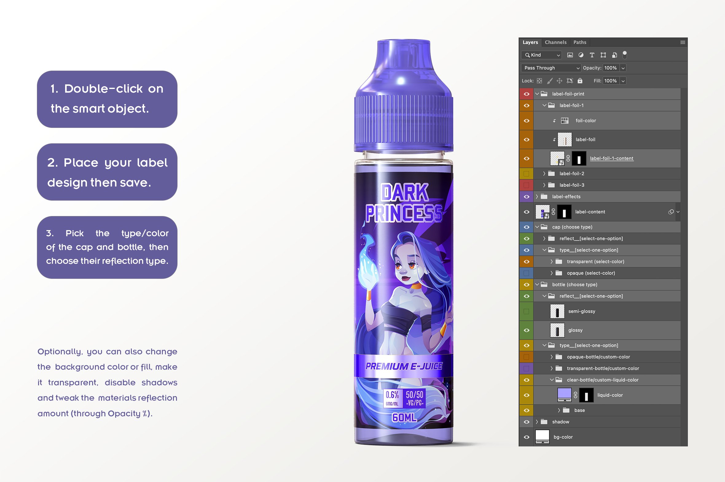 60毫升眼睛滴眼液药水包装瓶纸盒设计样机素材 eLiquid Bottle Mockup v. 60ml-E Plus插图9 60毫升眼睛滴眼液药水包装瓶纸盒设计样机素材 eLiquid Bottle Mockup v. 60ml-E Plus插图9