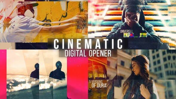 多用途电影开场白幻灯片动画AE模板素材 Videohive – Cinematic Digital Opener – Multipurpose Slideshow