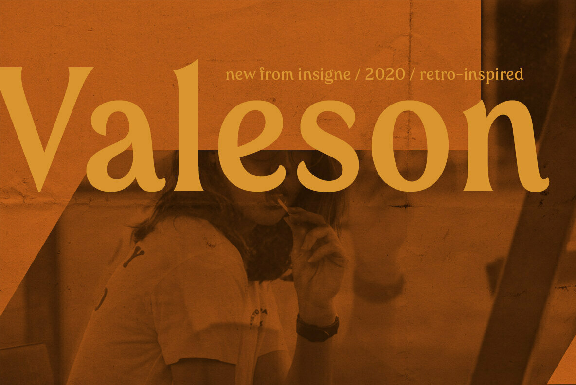 54款70年代时尚复古放克风标题徽标Logo设计衬线英文字体素材 Valeson Font Family插图 54款70年代时尚复古放克风标题徽标Logo设计衬线英文字体素材 Valeson Font Family插图