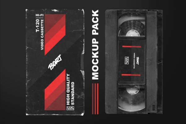 复古做旧盒式录像磁带盒设计展示Ps智能贴图样机模板 OLD VHS Video Cassette Mockup Pack