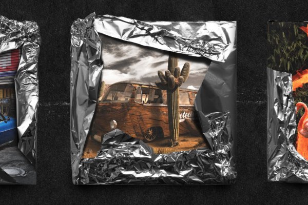 潮流金属铝箔纸包装电音CD专辑封面设计贴图样机模板 Metallic Wrap Mockup Pack