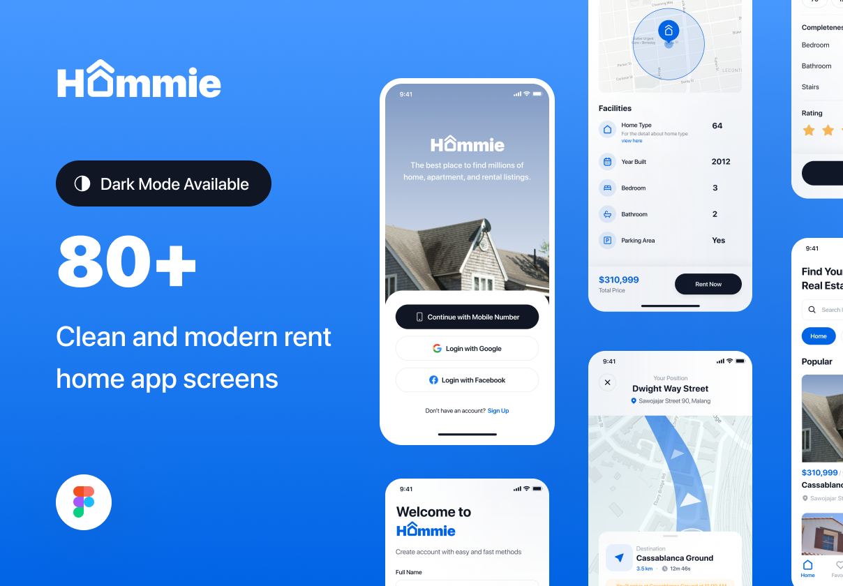 现代简约房地产房屋租赁APP应用程序UI套件素材 Hommie – Real Estate App UI Kit插图 现代简约房地产房屋租赁APP应用程序UI套件素材 Hommie – Real Estate App UI Kit插图