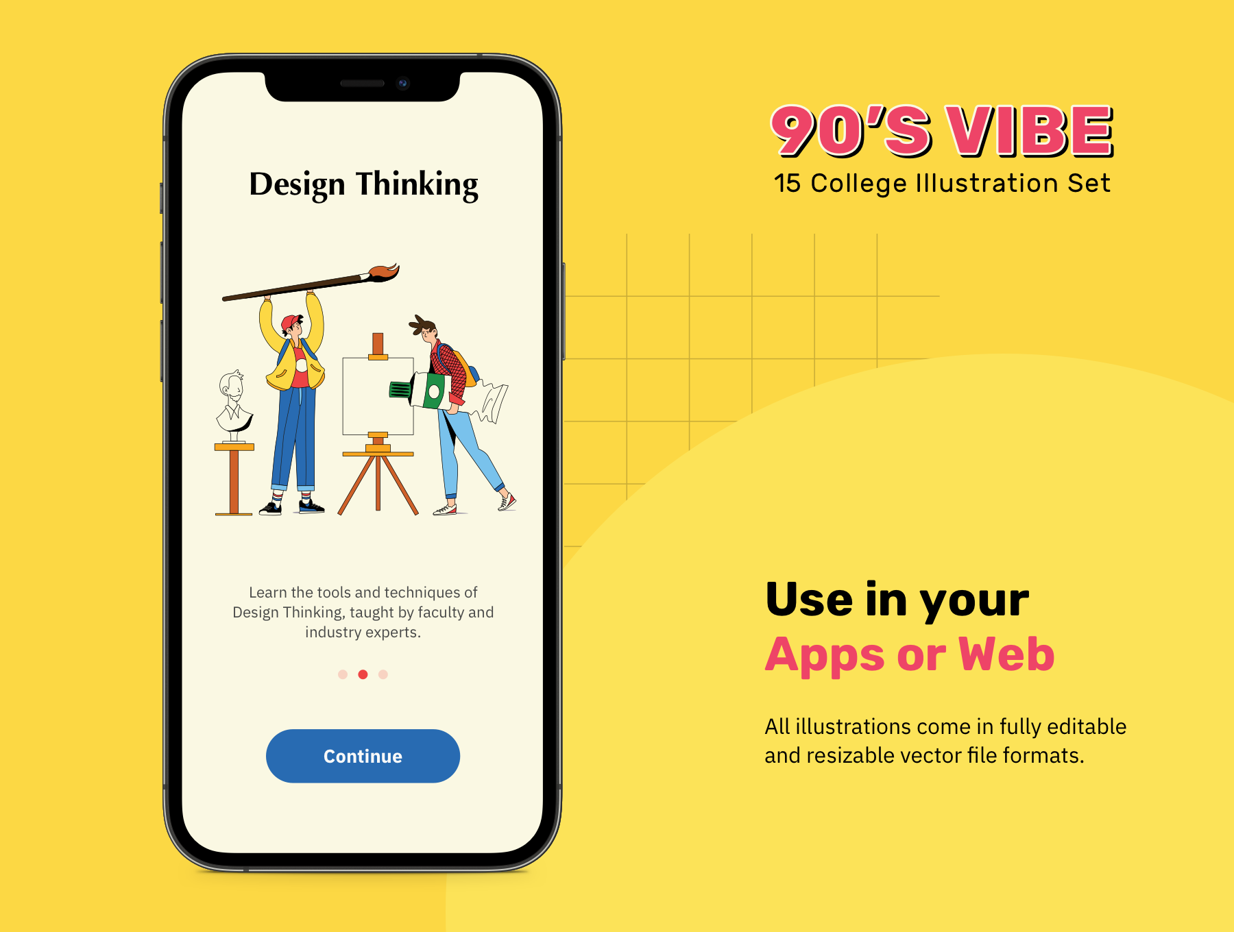多彩有趣90年代大学场景大学生矢量插图设计素材 90’s Vibes – College Illustrations插图3 多彩有趣90年代大学场景大学生矢量插图设计素材 90’s Vibes – College Illustrations插图3