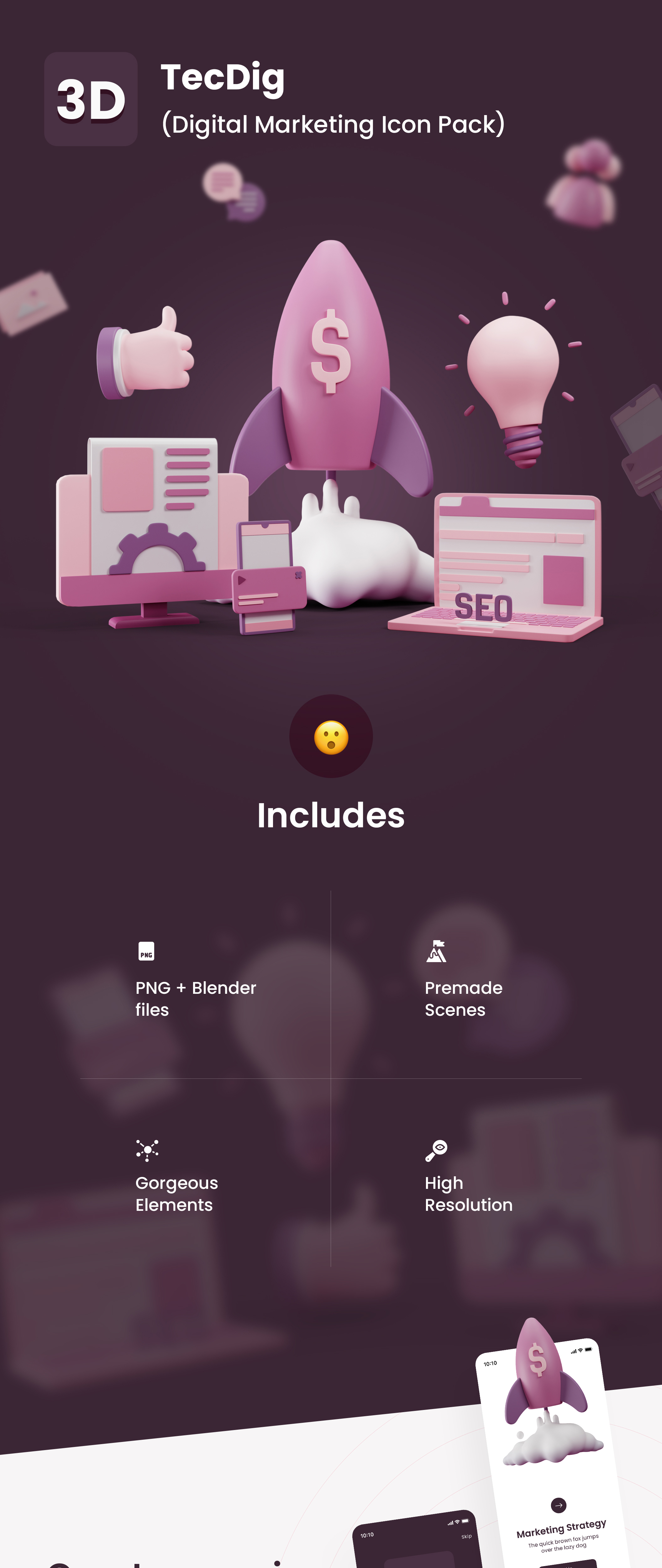 高清数字技术营销3D图标PNG免扣图片设计素材 TecDig – 3D Marketing Icons Pack插图1 高清数字技术营销3D图标PNG免扣图片设计素材 TecDig – 3D Marketing Icons Pack插图1