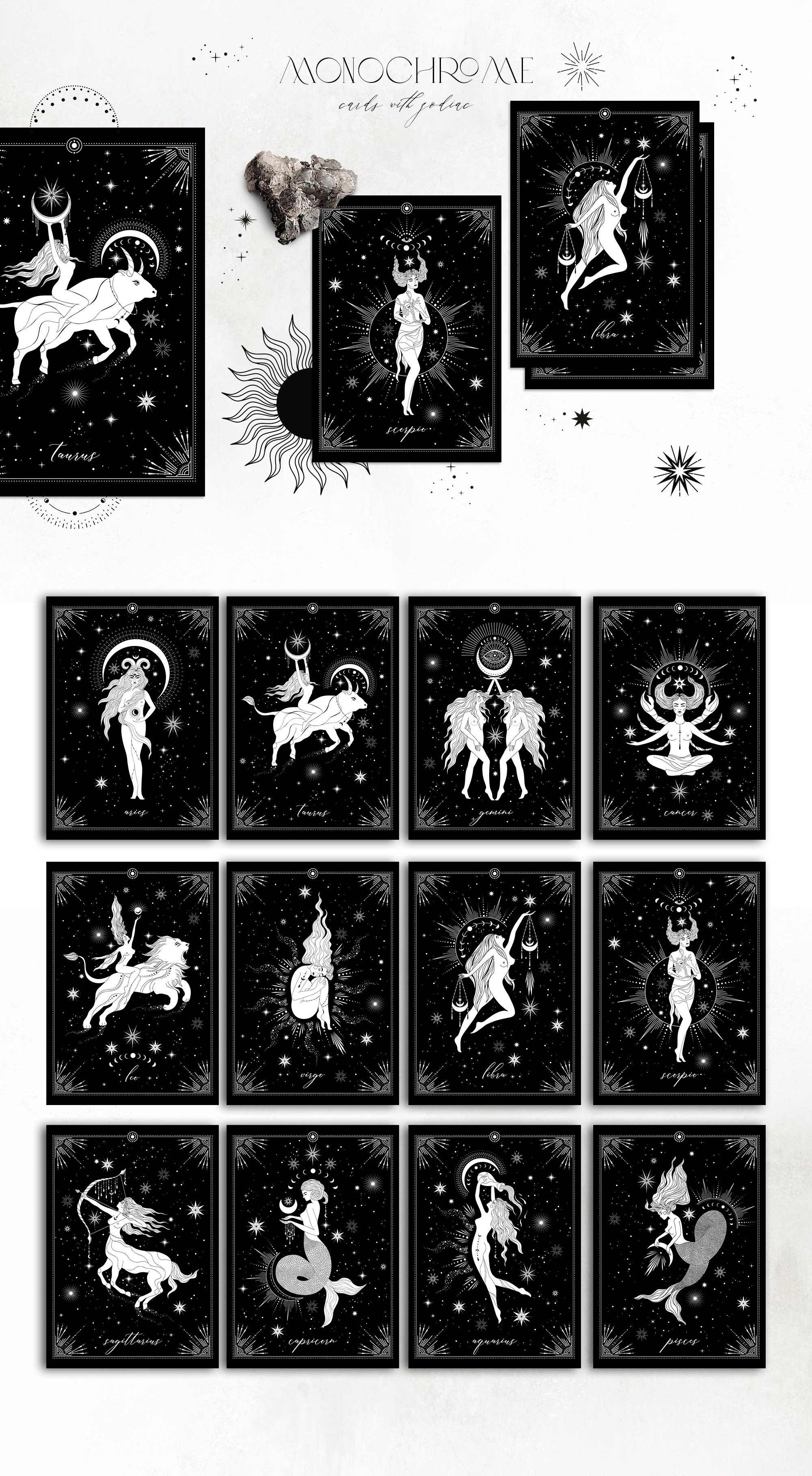 神秘北欧风星座占星术太阳月亮塔罗牌手饰手绘插画图案AI设计素材 NOCTURNA Hidden Secrets Collection插图8 神秘北欧风星座占星术太阳月亮塔罗牌手饰手绘插画图案AI设计素材 NOCTURNA Hidden Secrets Collection插图8
