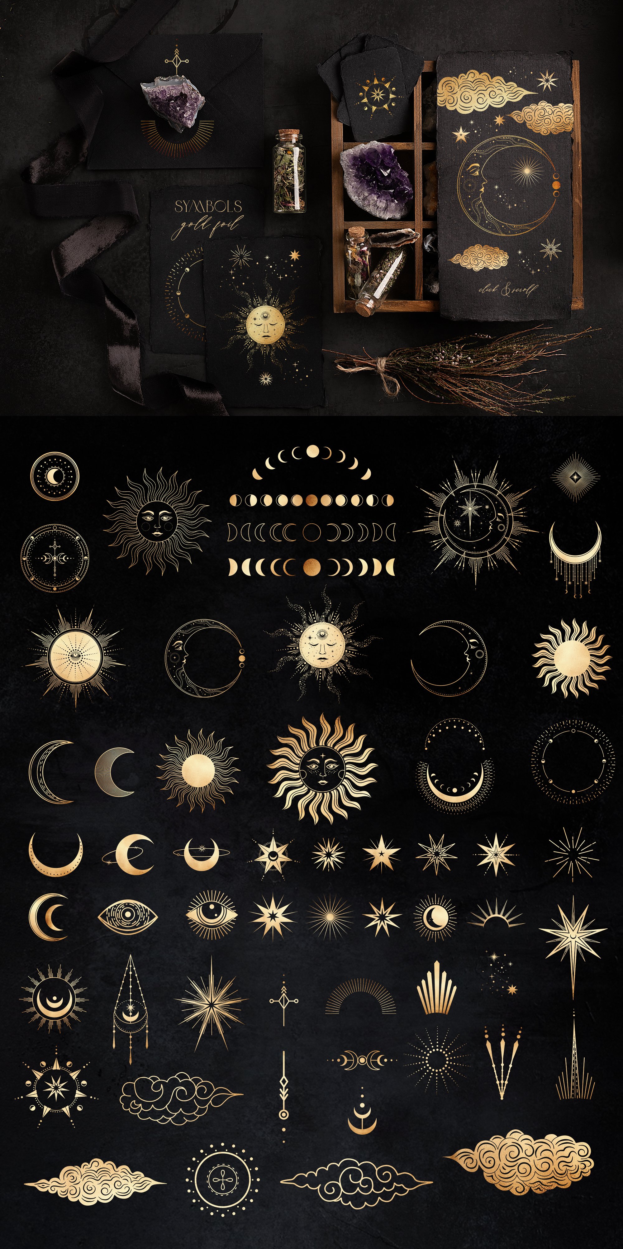 神秘北欧风星座占星术太阳月亮塔罗牌手饰手绘插画图案AI设计素材 NOCTURNA Hidden Secrets Collection插图28 神秘北欧风星座占星术太阳月亮塔罗牌手饰手绘插画图案AI设计素材 NOCTURNA Hidden Secrets Collection插图28