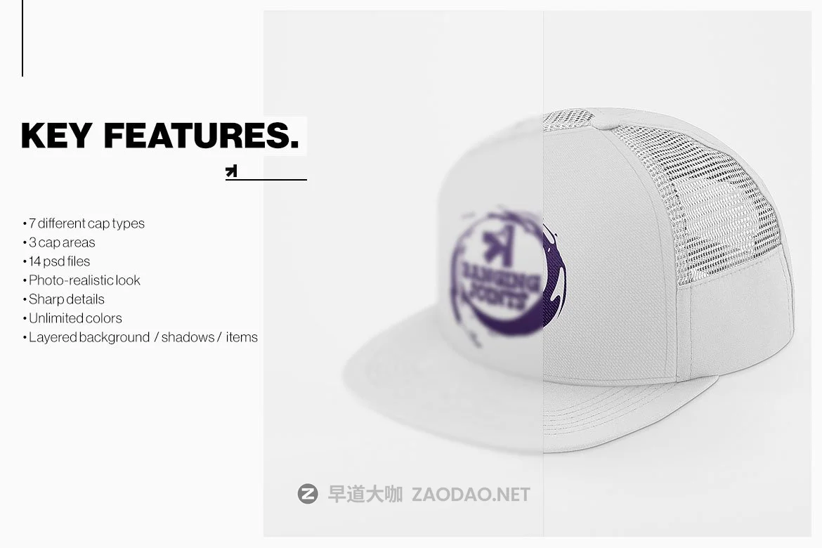 14款棒球帽设计贴图样机模板素材 Baseball Hat Full Cap Trucker Mockup插图2 14款棒球帽设计贴图样机模板素材 Baseball Hat Full Cap Trucker Mockup插图2