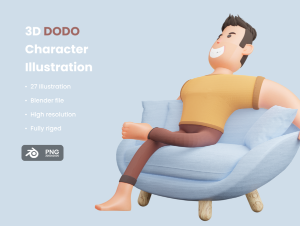 27个高级多姿势3D卡通男孩PNG免扣图片设计素材 DODO 3D Illustration