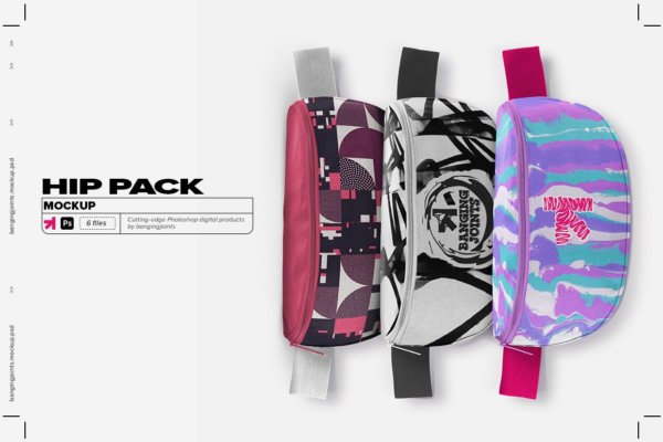 极简腰部钱包挎包设计贴图样机素材 Hip Pack Mockup