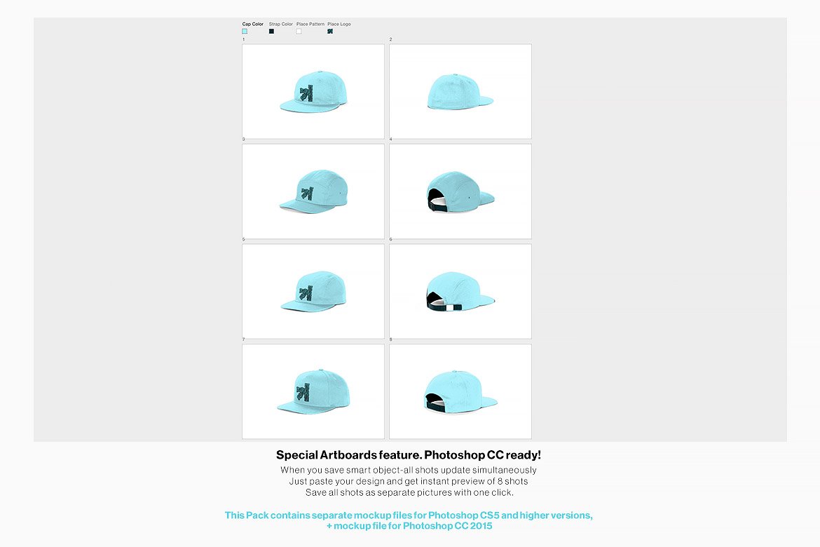 极简棒球帽设计Ps智能贴图样机模板素材 Snapback FullCap Mockup插图2 极简棒球帽设计Ps智能贴图样机模板素材 Snapback FullCap Mockup插图2