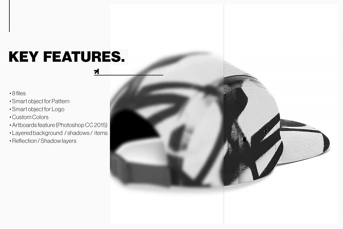 极简棒球帽设计Ps智能贴图样机模板素材 Snapback FullCap Mockup插图5 极简棒球帽设计Ps智能贴图样机模板素材 Snapback FullCap Mockup插图5