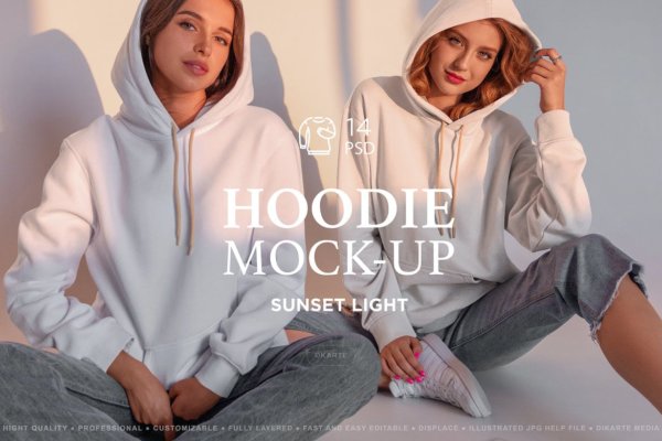14款时尚优雅女士连衣帽卫衣印花图案设计Ps智能贴图样机模板 Hoodie Mock-Up’s Sunset Lights