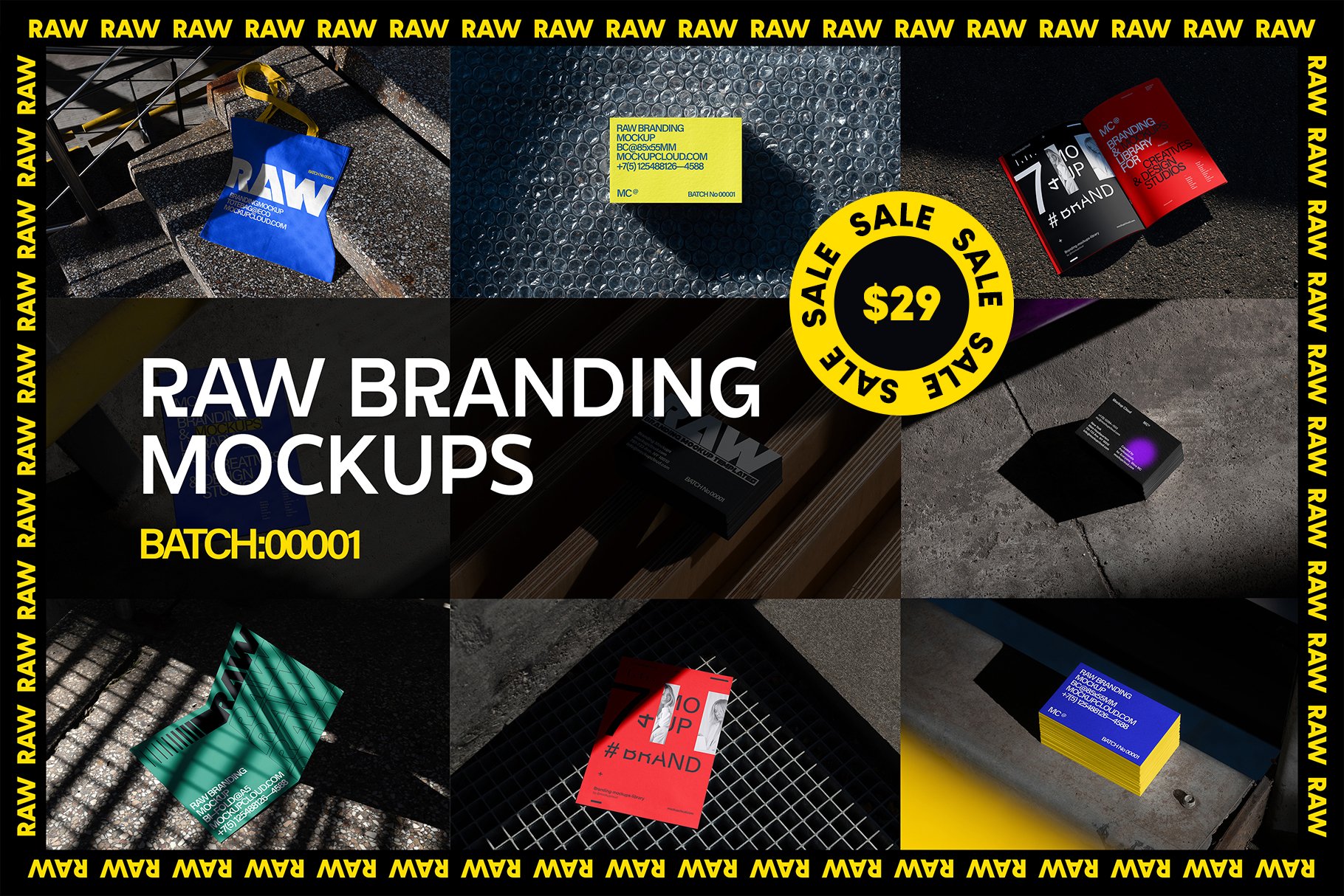 69款品牌VI标志Logo设计名片手提袋信封展示Ps智能贴图样机模板 Raw Branding Mockups / Batch 00001特色图 69款品牌VI标志Logo设计名片手提袋信封展示Ps智能贴图样机模板 Raw Branding Mockups / Batch 00001