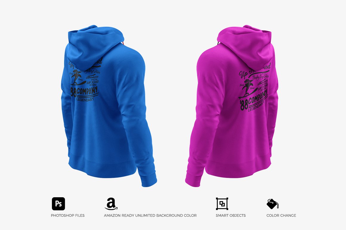 简约男士连衣帽卫衣贴图样机素材 Men’s Hoodie Mockups插图5