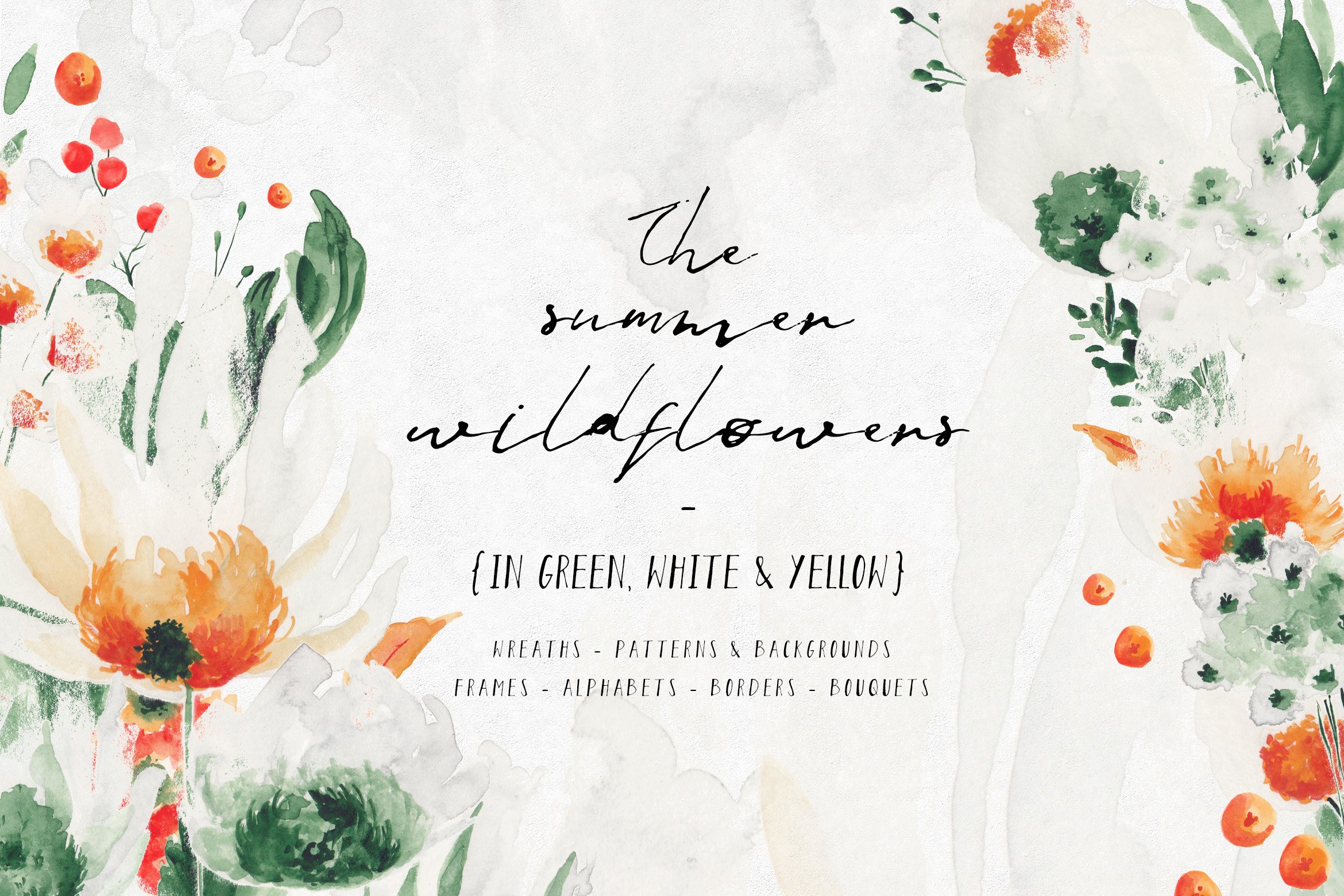 夏季野花花束树叶框架大写字母水彩背景PNG透明图片设计素材 Summer Wildflowers Illustration Pack插图 夏季野花花束树叶框架大写字母水彩背景PNG透明图片设计素材 Summer Wildflowers Illustration Pack插图