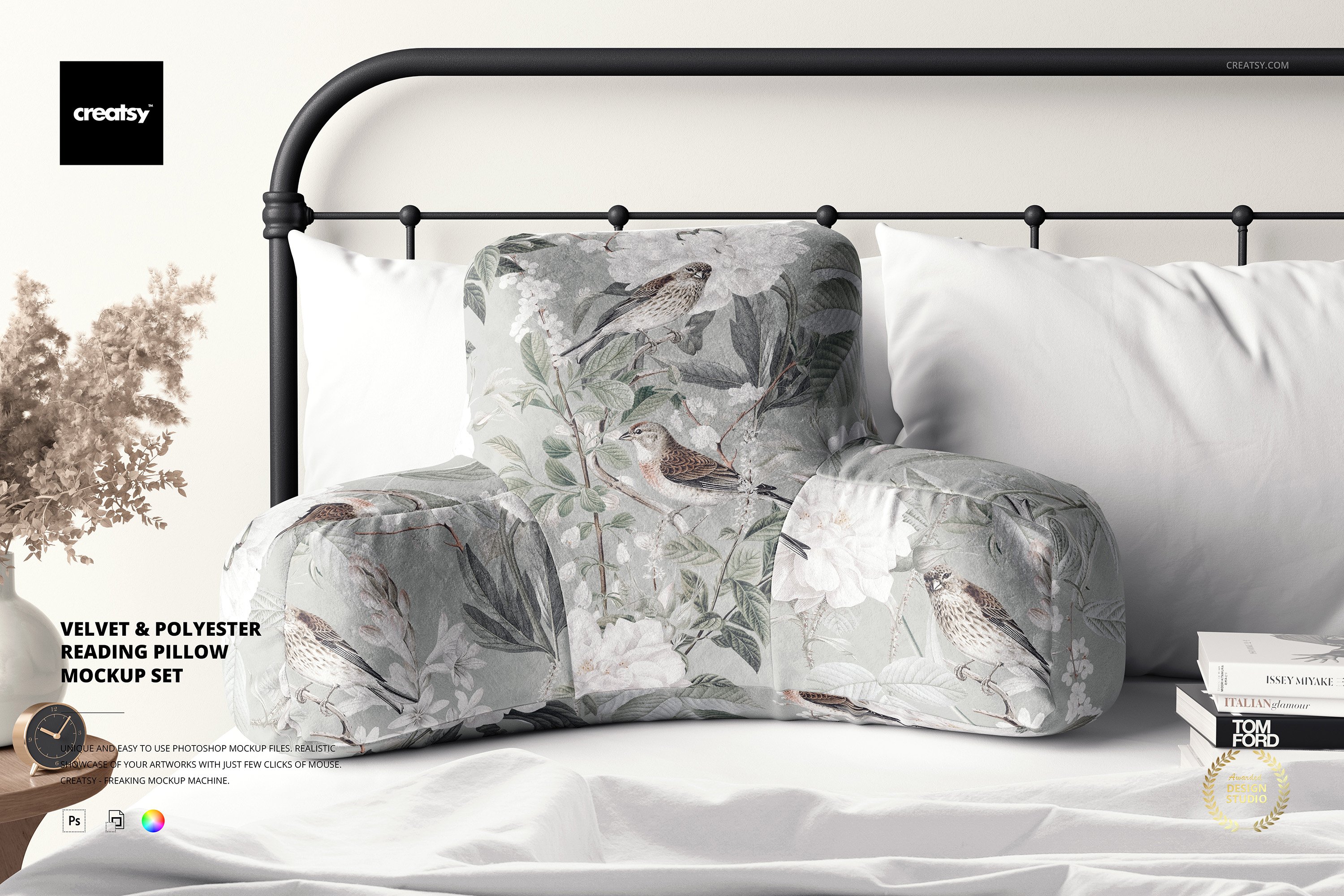 聚酯天鹅绒靠枕枕头枕套印花设计Ps智能贴图样机模板套装 Reading Pillow Mockup Set插图 聚酯天鹅绒靠枕枕头枕套印花设计Ps智能贴图样机模板套装 Reading Pillow Mockup Set插图