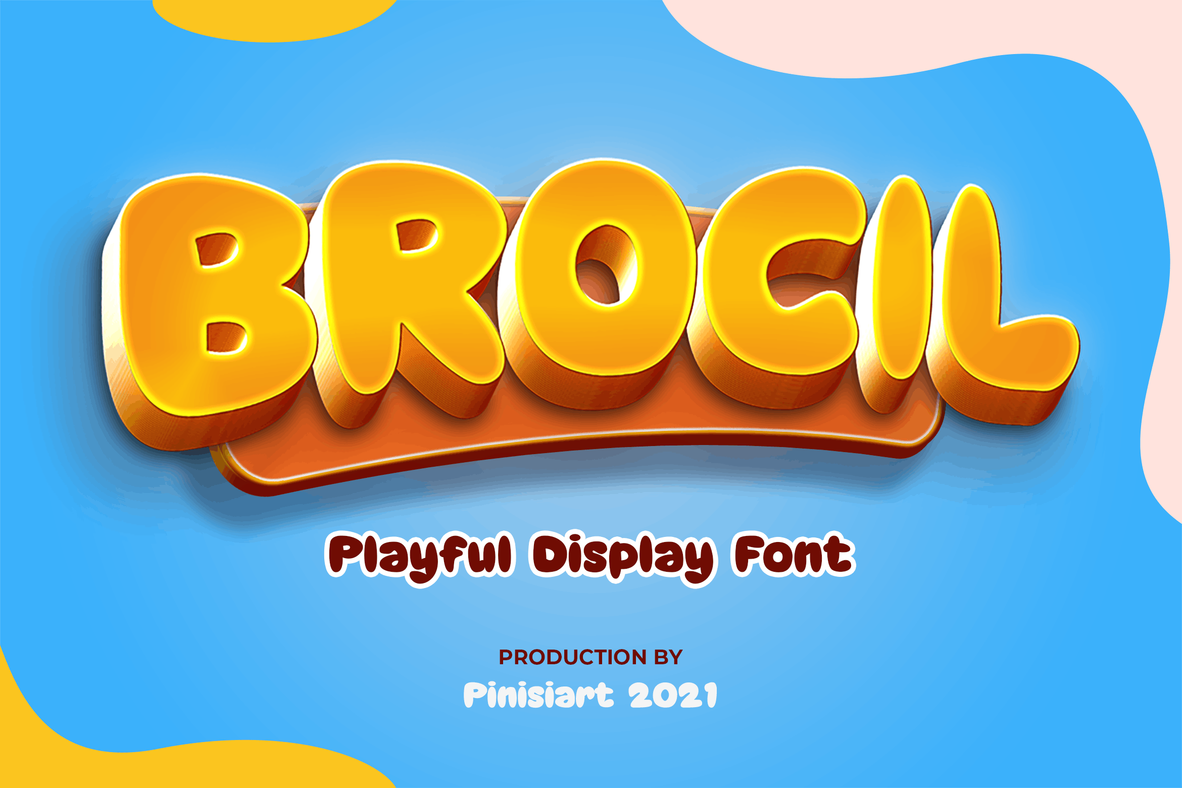 可爱卡通海报标题包装设计无衬线英文字体 brocil – kids font