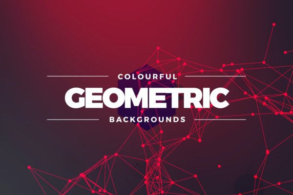 多彩几何线条背景图片素材包 Geometric Colors Background