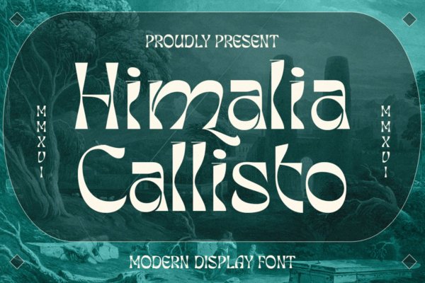 现代逆反差杂志品牌徽标logo设计无衬线英文字体 Himalia Callisto