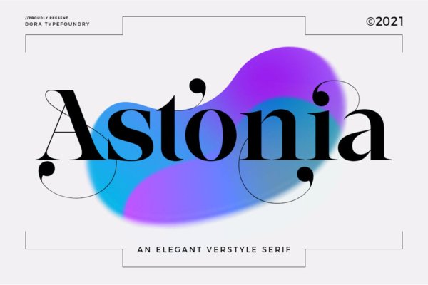 优雅杂志海报徽标logo设计衬线英文字体 Astonia Typeface