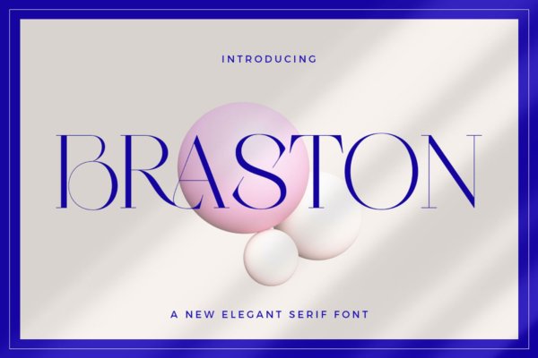 现代优雅品牌邀请函标志设计衬线英文字体 Braston – Elegant Serif Font