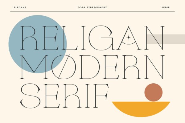 优雅奢华品牌标识邀请函设计衬线英文字体 Religan – Modern Serif Font