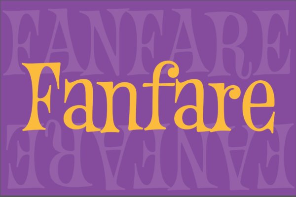 复古卡通杂志海报徽标logo设计衬线英文字体 Fanfare