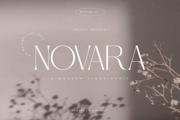 现代时尚海报品牌徽章设计衬线英文字体 Novara  Modern Serif