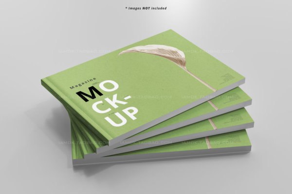 横板精装书宣传画册设计Ps智能贴图样机素材包 Landscape Magazines Mockup