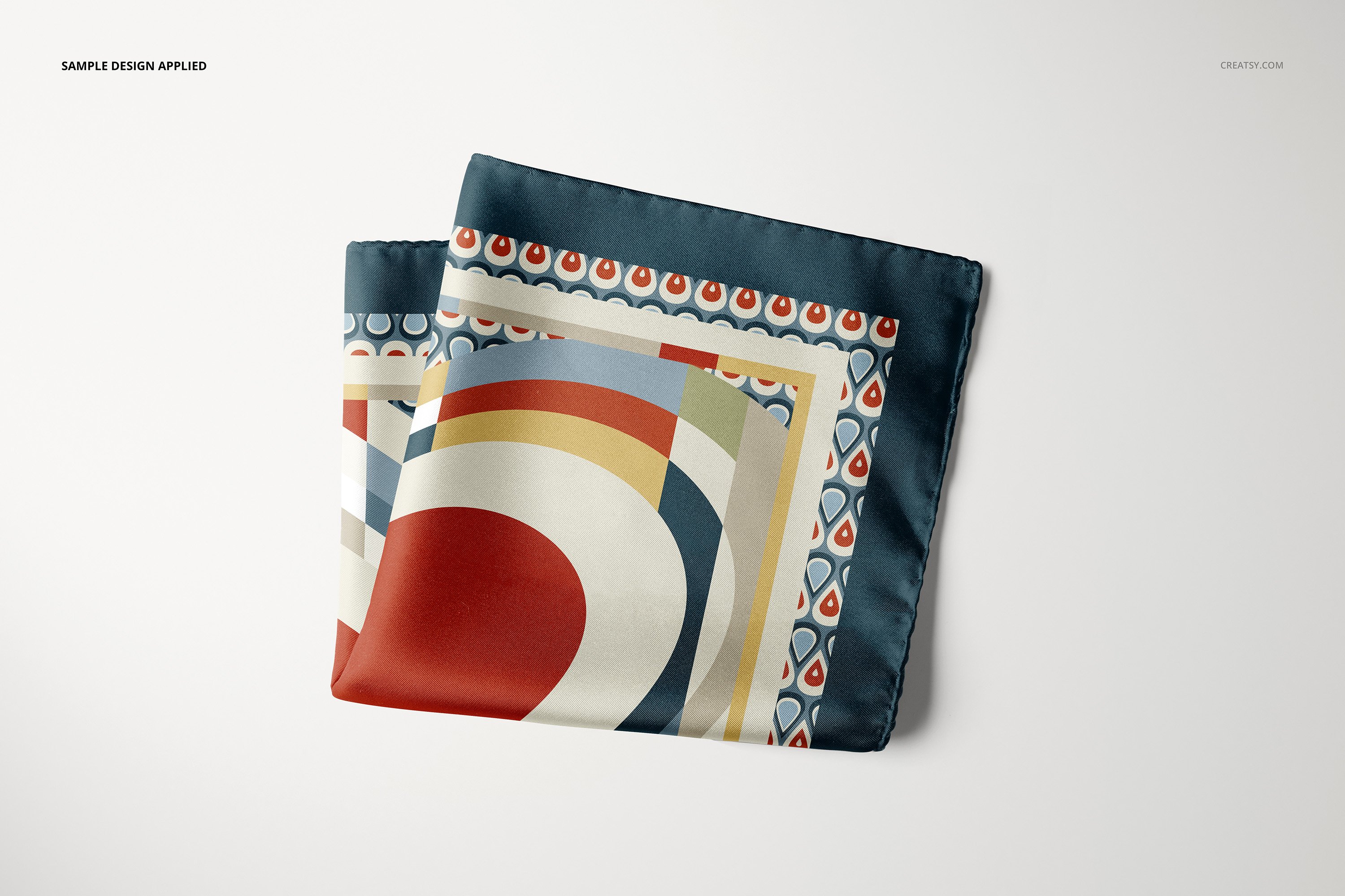 方形口袋丝巾手帕印花设计贴图样机模板套装 Pocket Square Mockup Set插图4 方形口袋丝巾手帕印花设计贴图样机模板套装 Pocket Square Mockup Set插图4