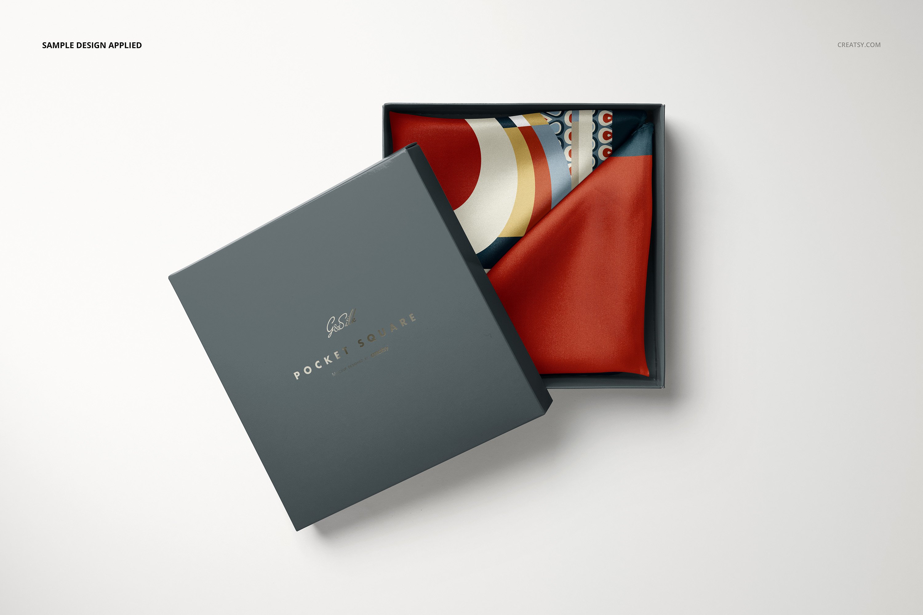 方形口袋丝巾手帕印花设计贴图样机模板套装 Pocket Square Mockup Set插图14 方形口袋丝巾手帕印花设计贴图样机模板套装 Pocket Square Mockup Set插图14