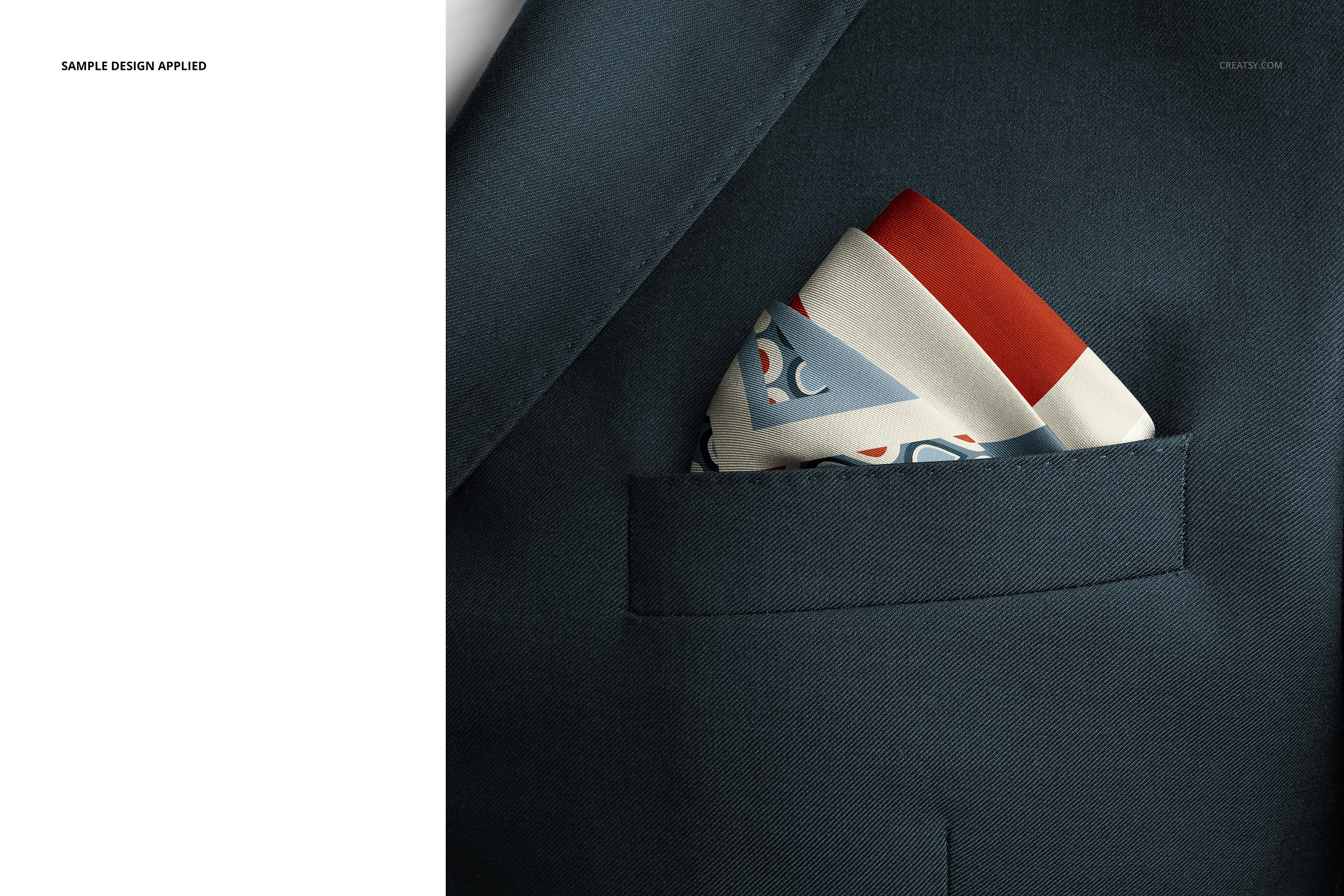 方形口袋丝巾手帕印花设计贴图样机模板套装 Pocket Square Mockup Set插图17 方形口袋丝巾手帕印花设计贴图样机模板套装 Pocket Square Mockup Set插图17