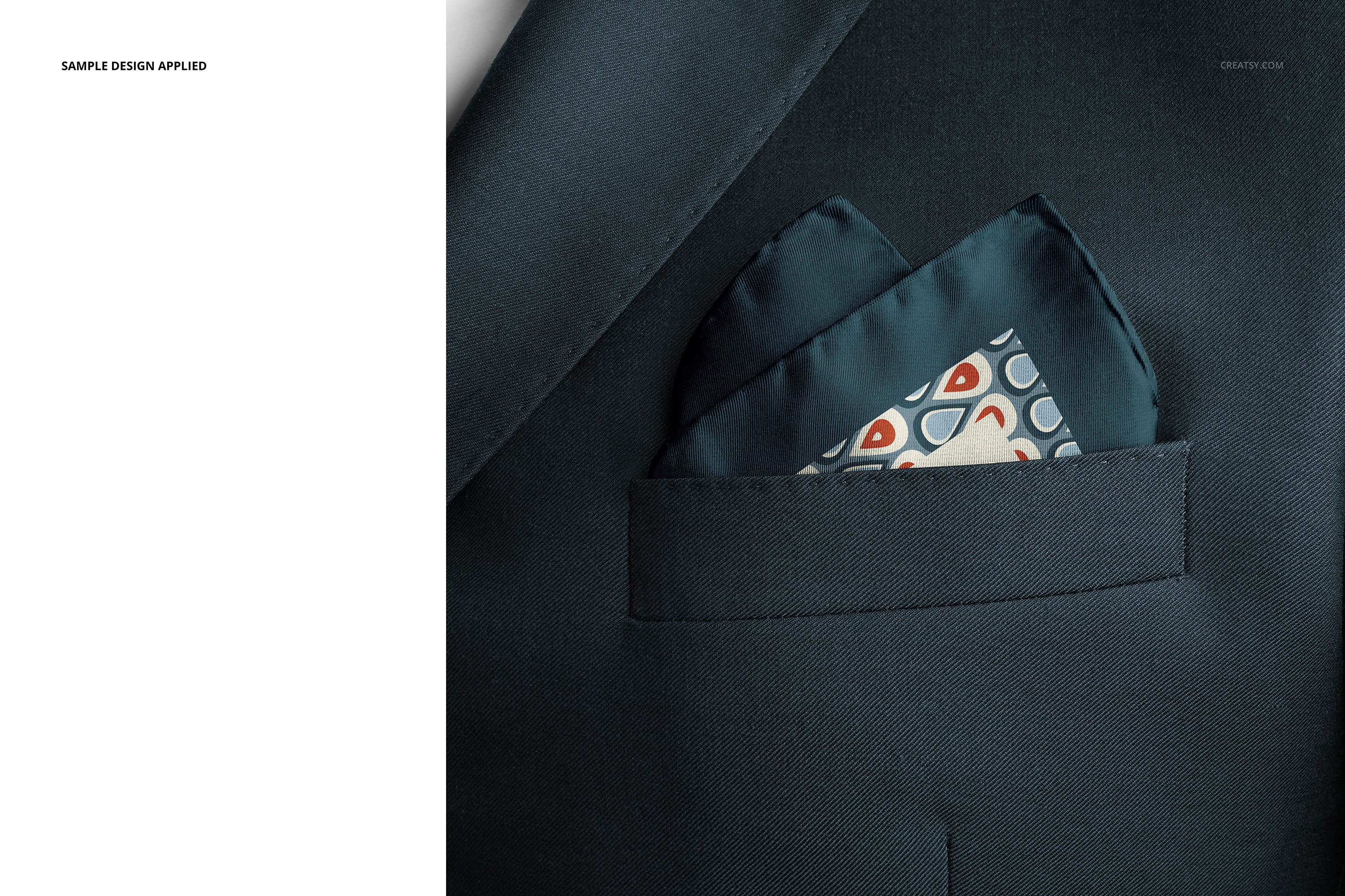 方形口袋丝巾手帕印花设计贴图样机模板套装 Pocket Square Mockup Set插图19 方形口袋丝巾手帕印花设计贴图样机模板套装 Pocket Square Mockup Set插图19
