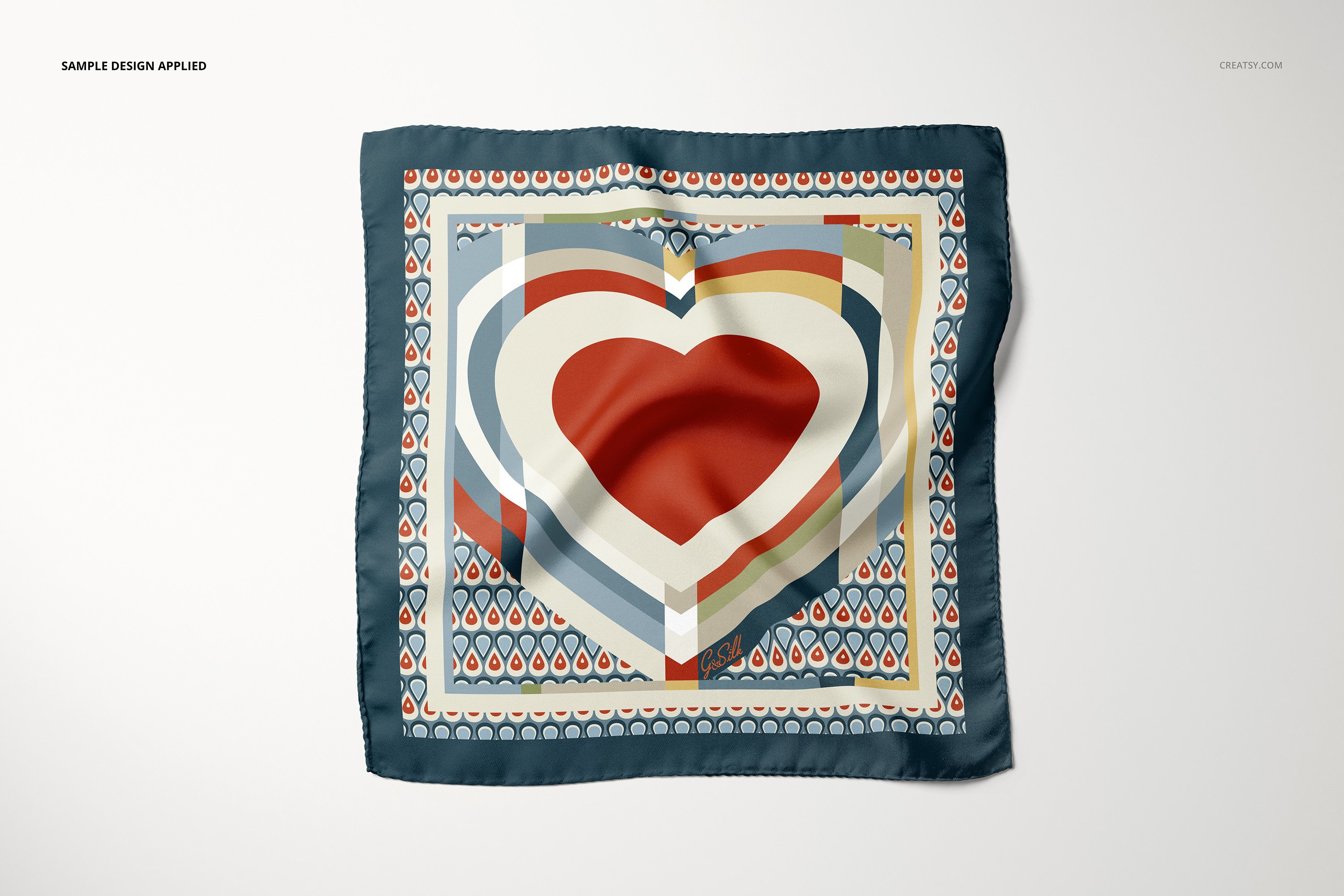 方形口袋丝巾手帕印花设计贴图样机模板套装 Pocket Square Mockup Set插图6 方形口袋丝巾手帕印花设计贴图样机模板套装 Pocket Square Mockup Set插图6