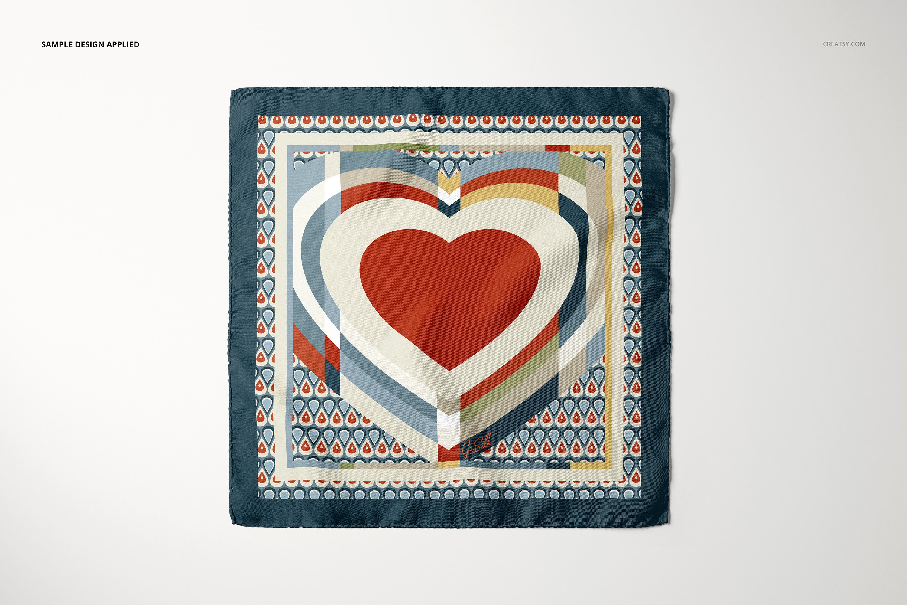 方形口袋丝巾手帕印花设计贴图样机模板套装 Pocket Square Mockup Set插图8 方形口袋丝巾手帕印花设计贴图样机模板套装 Pocket Square Mockup Set插图8