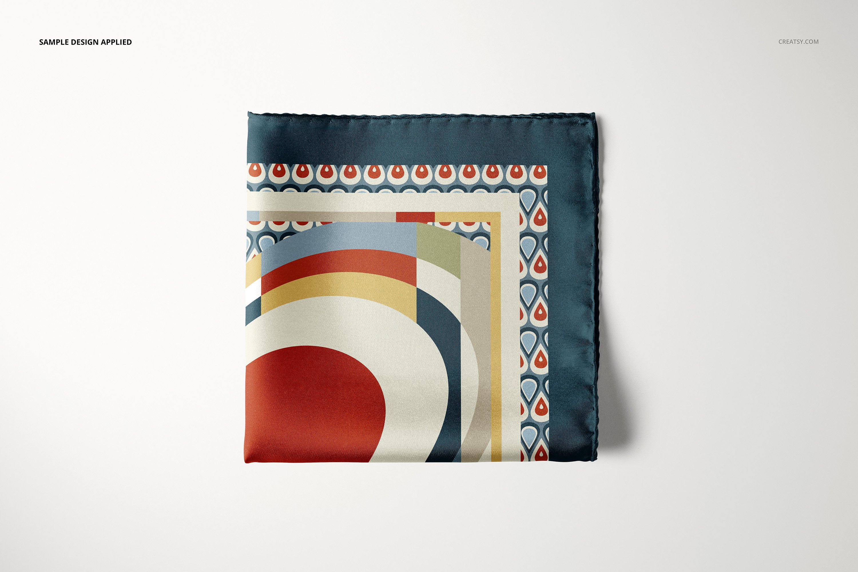 方形口袋丝巾手帕印花设计贴图样机模板套装 Pocket Square Mockup Set插图9 方形口袋丝巾手帕印花设计贴图样机模板套装 Pocket Square Mockup Set插图9