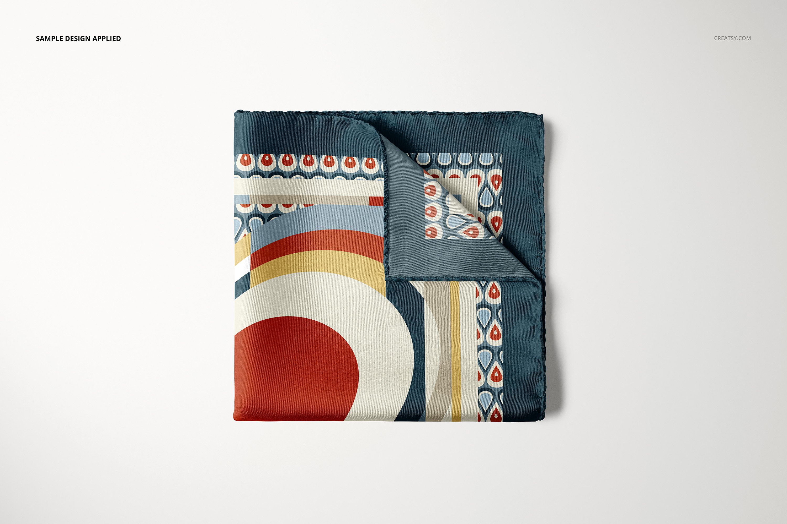 方形口袋丝巾手帕印花设计贴图样机模板套装 Pocket Square Mockup Set插图10 方形口袋丝巾手帕印花设计贴图样机模板套装 Pocket Square Mockup Set插图10