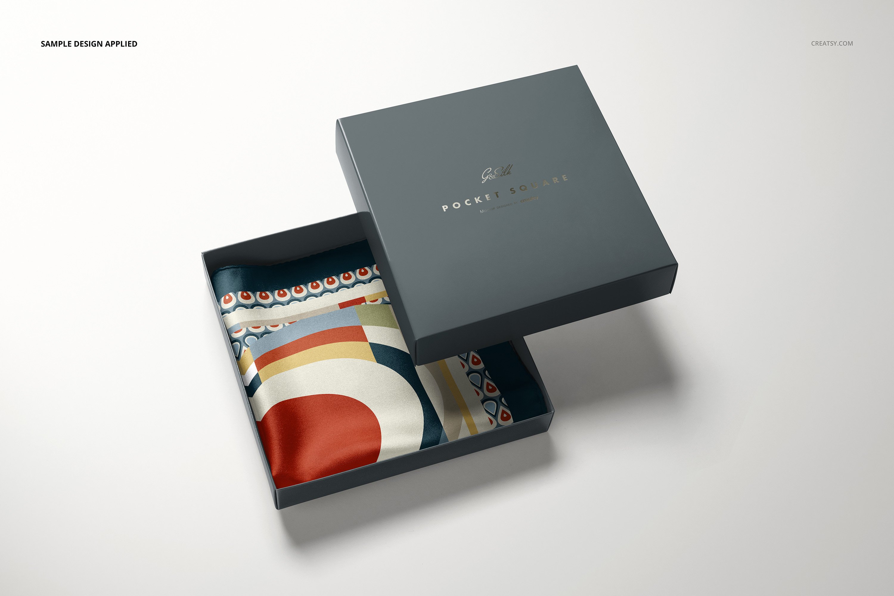 方形口袋丝巾手帕印花设计贴图样机模板套装 Pocket Square Mockup Set插图11 方形口袋丝巾手帕印花设计贴图样机模板套装 Pocket Square Mockup Set插图11