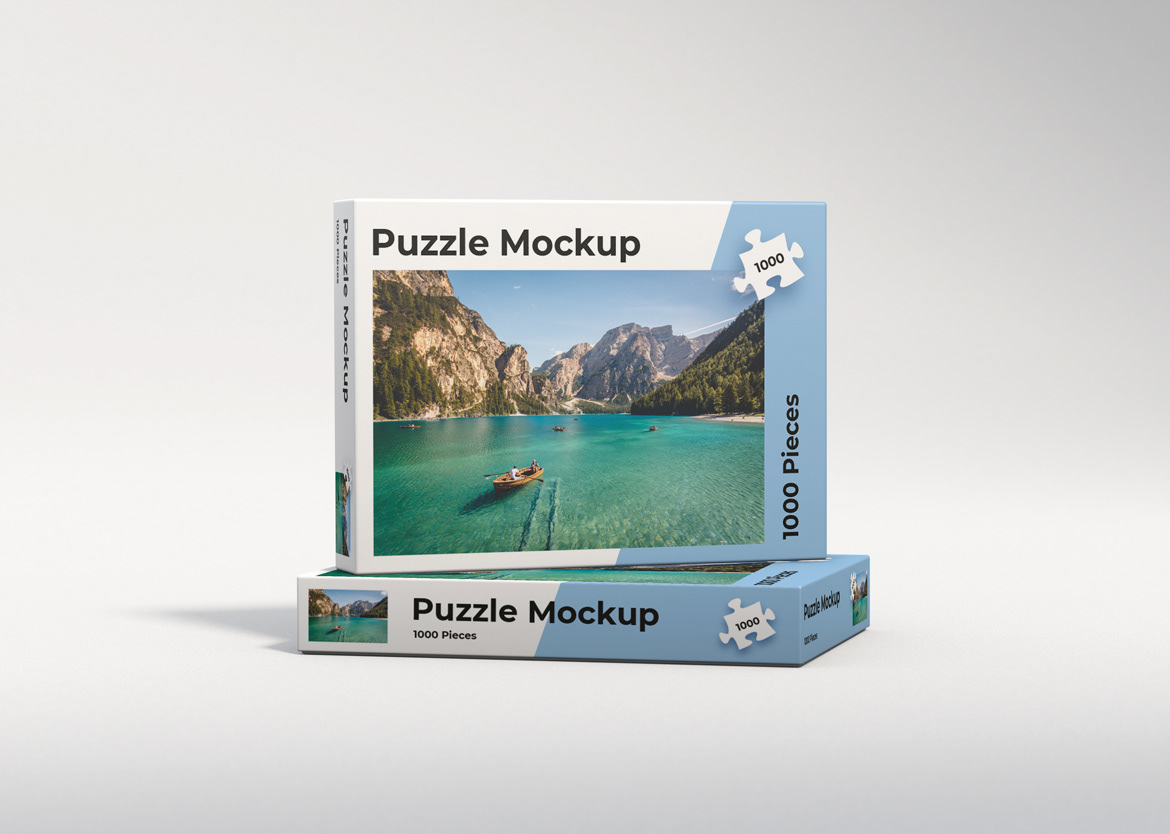 8款拼图拼板印花图案包装设计展示Ps贴图样机素材 Puzzle Mockup插图5 8款拼图拼板印花图案包装设计展示Ps贴图样机素材 Puzzle Mockup插图5