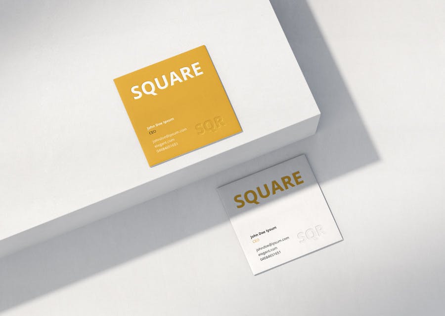 时尚品牌Logo设计方形名片卡片设计展示样机模板 Business Card Mockup Scenes Square插图10 时尚品牌Logo设计方形名片卡片设计展示样机模板 Business Card Mockup Scenes Square插图10