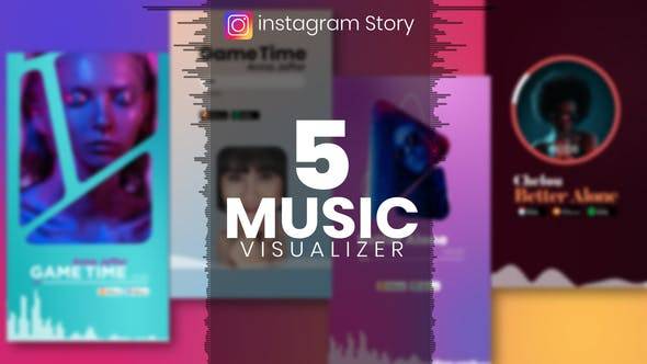 带音乐Ins风电商海报设计AE视频模板素材 Music Visualizer Template for Instagram Story