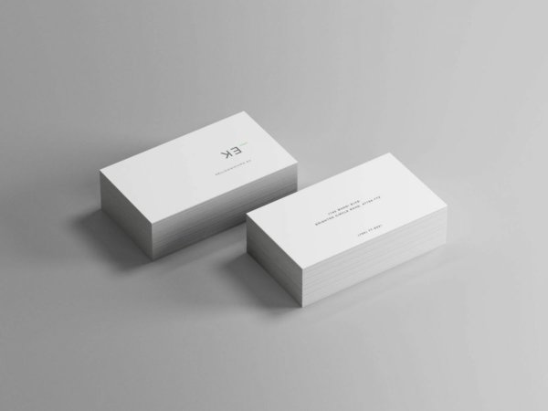 简约等距商务名片卡片设计展示贴图样机素材 Isometric Business Card Mockup